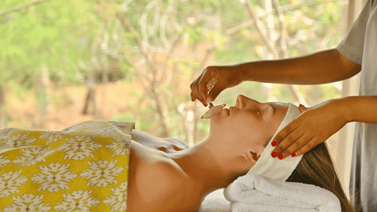 Guest enjoying a facial