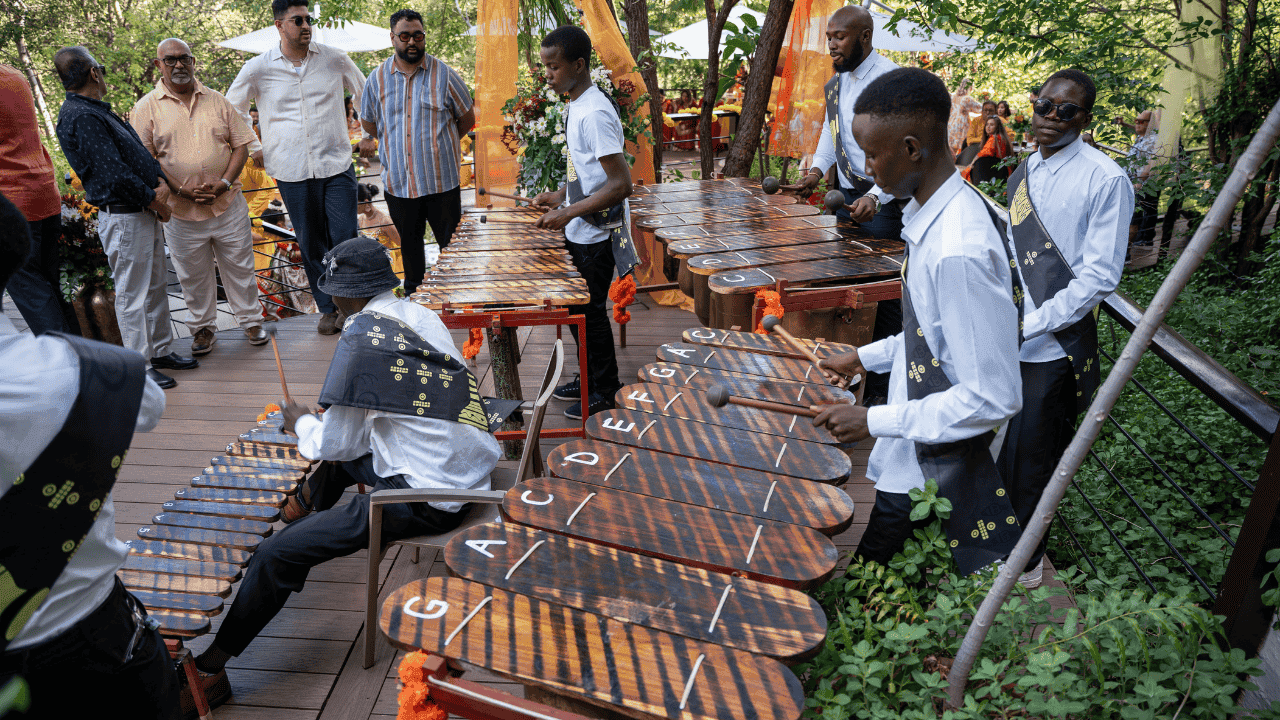 Entertainment for a wedding at Victoria Falls Safari Collection