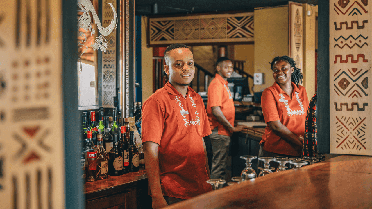The staff ready to welcome you