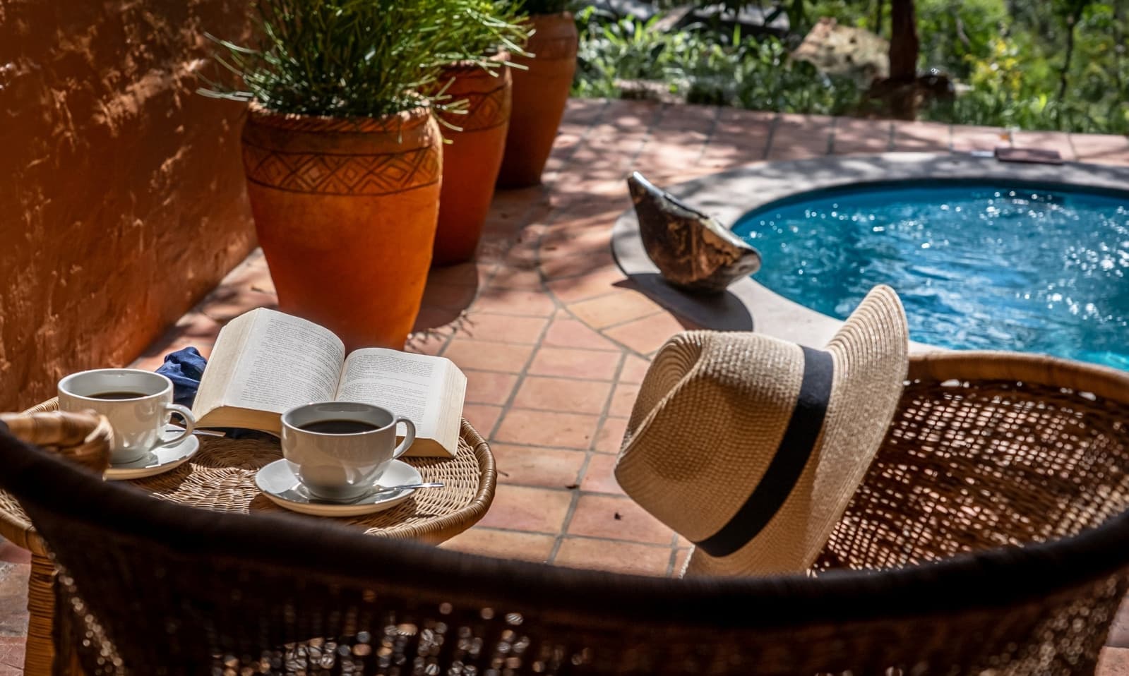 Settling down at the pool
