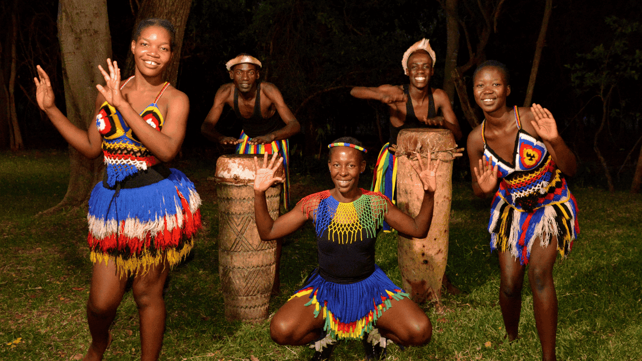 Dancers welcoming guests