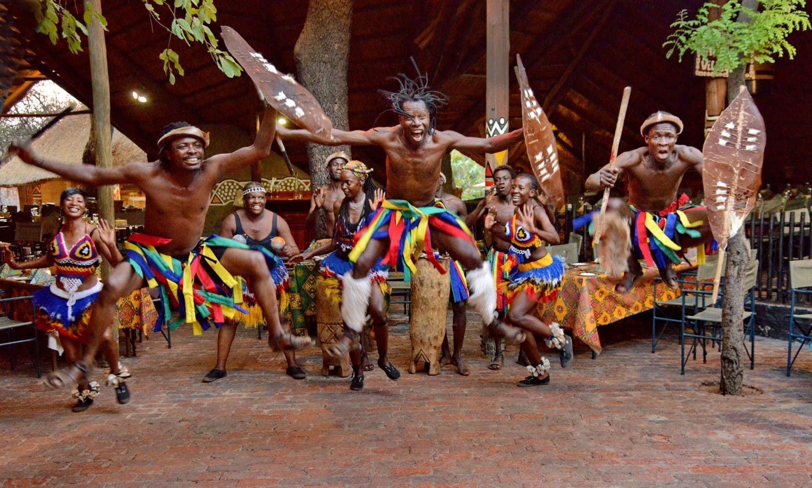 Dancers entertaining guests at The Boma