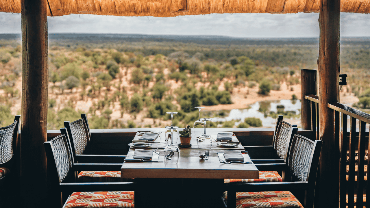 Lunchtime dining and water hole viewing