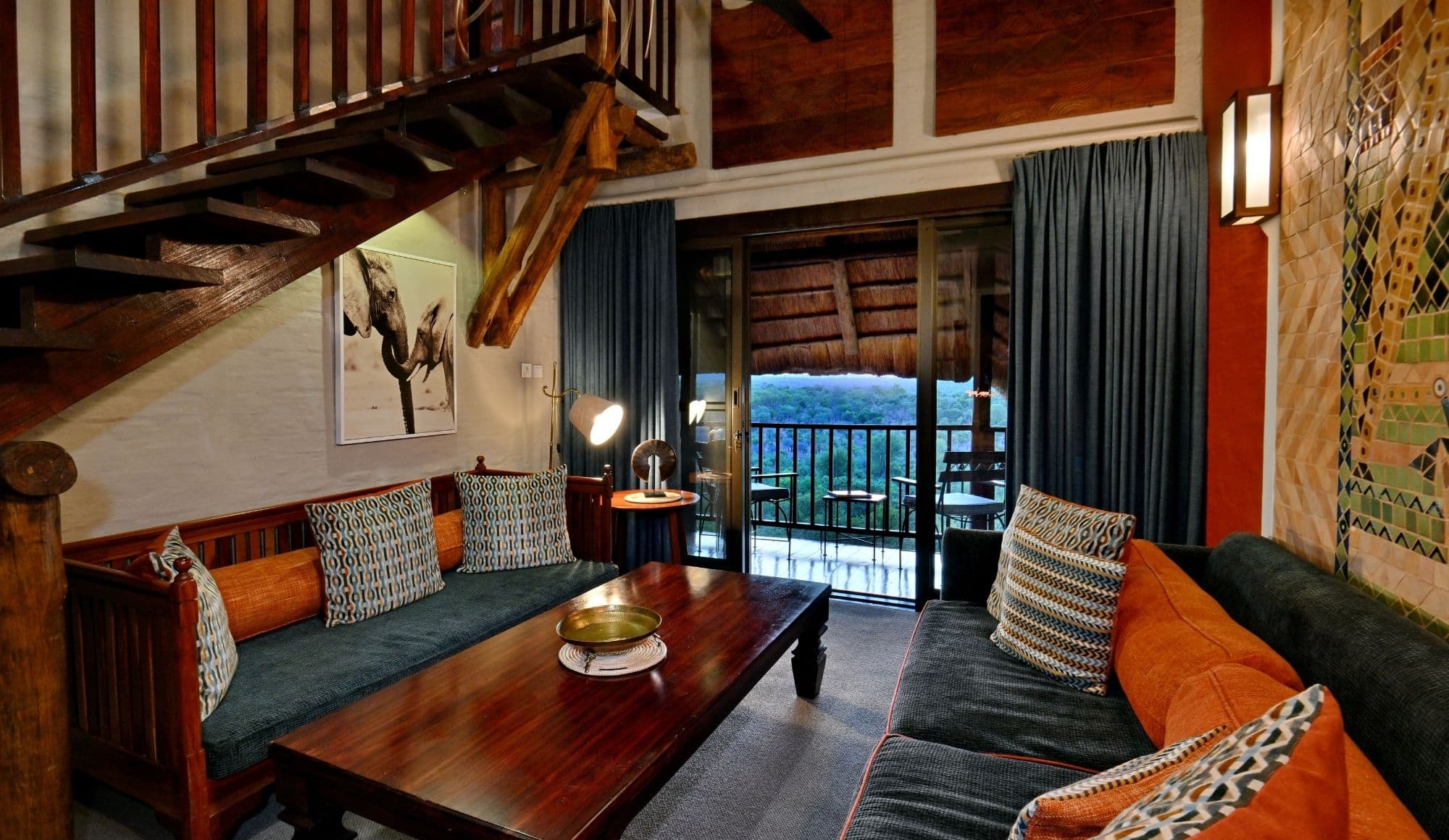 Lounge area at Victoria Falls Safari Lodge